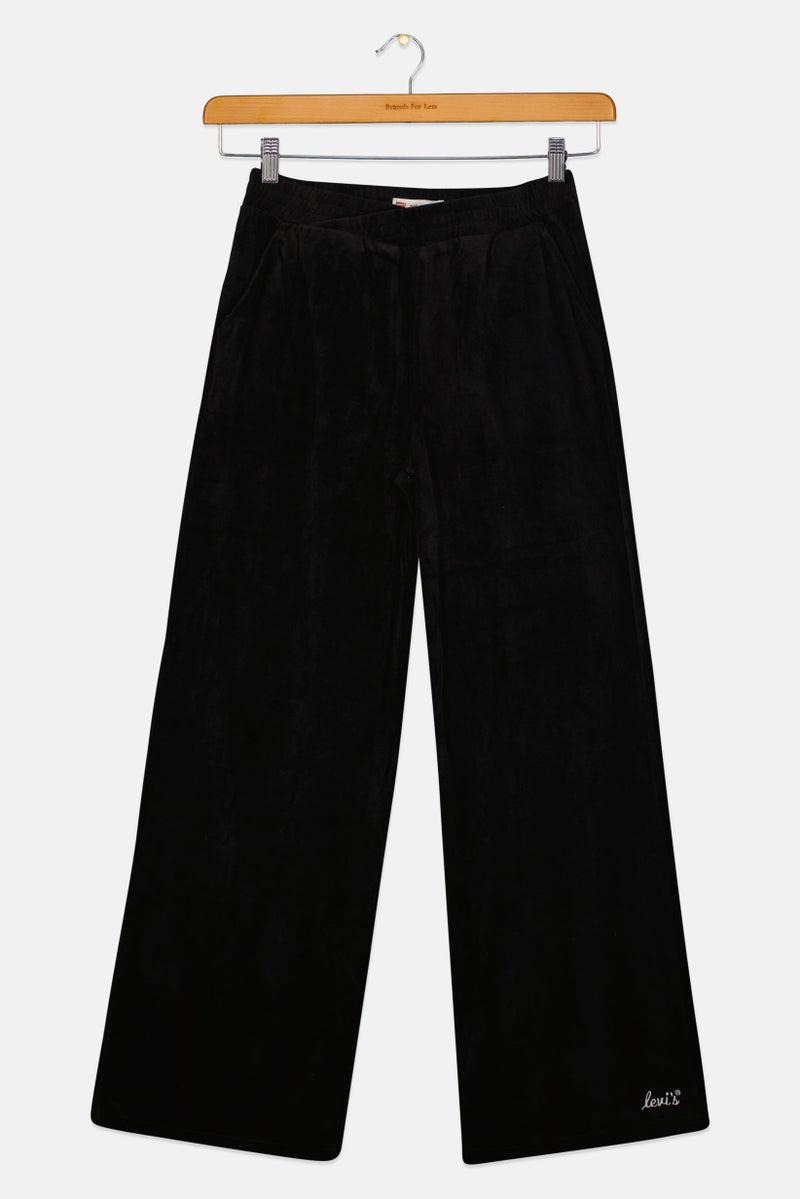 Levi's Kids Girl Velvet Wide Leg Pants, Black - Image 2