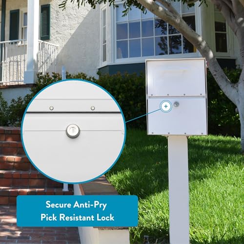 Architectural Mailboxes Oasis Classic Large High Security Parcel Mailbox, White - Image 2