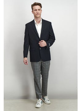 Geoffrey Beene Men Classic Fit Long Sleeve Textured Suit Jacket, Black  - Image 4