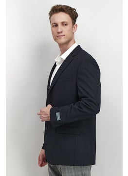 Geoffrey Beene Men Classic Fit Long Sleeve Textured Suit Jacket, Black  - Image 2