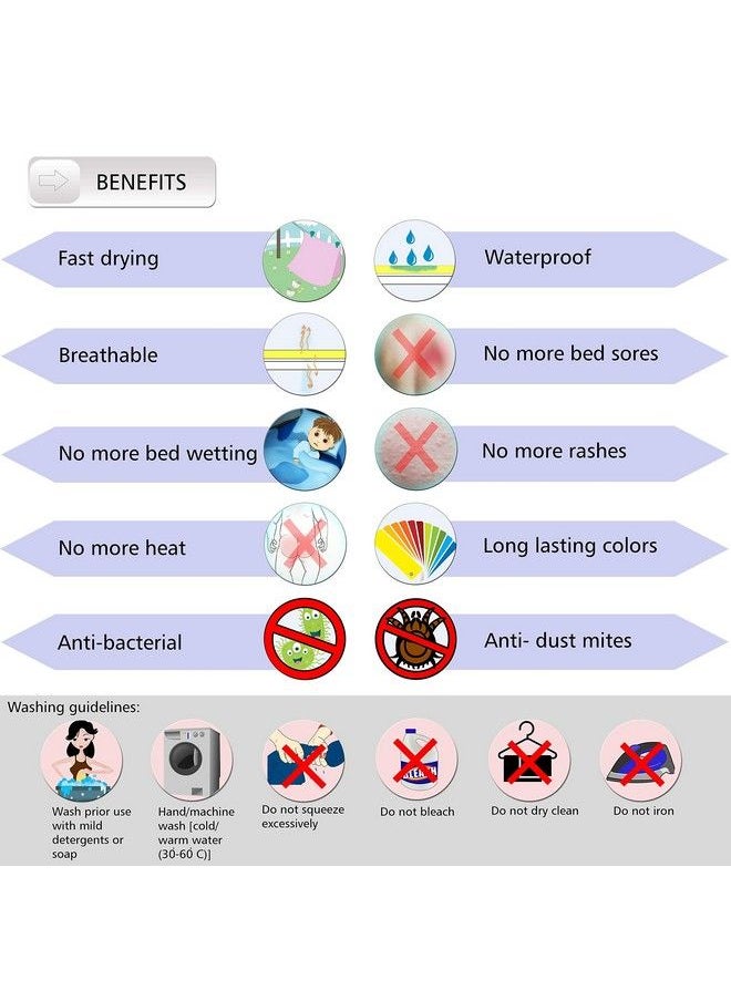 Newnik - Premium Quick Water Resistant Dry Sheet Waterproof Baby Bed Protector Sheet Mattress Protect (Size: 70Cm X 100Cm) Peach Medium - Image 1