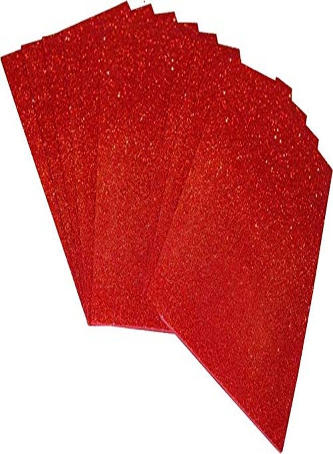 Swarup Ent. Shining Glitter Sparkle Solid-Color Wrapping Papers for Kids Children Art Crafts Decor DIY Scrapbooking Craft Decoration (Red) -10 Sheets in Each Packet - Image 2