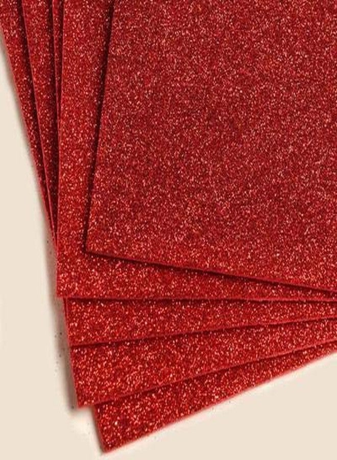 Swarup Ent. Shining Glitter Sparkle Solid-Color Wrapping Papers for Kids Children Art Crafts Decor DIY Scrapbooking Craft Decoration (Red) -10 Sheets in Each Packet - Image 1