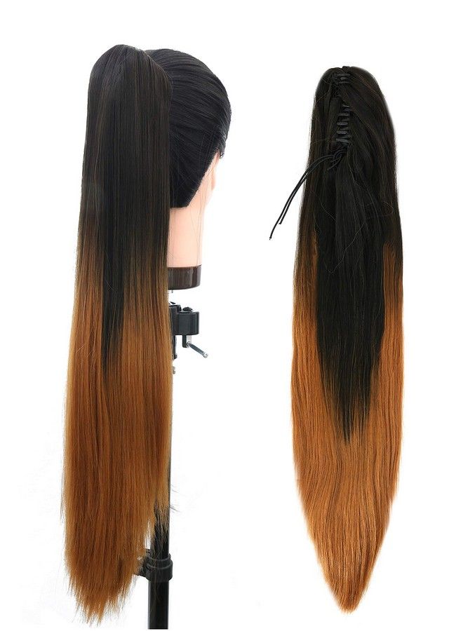 Rapidsflow Straight Clutcher Ponytail Hair Extensions For Women And Girls Ombre 160 Gram Pack Of 1 - Image 1