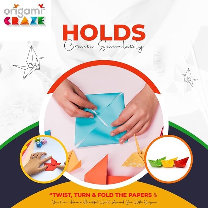 D S R ECLET A5 Origami Paper, Double Sided Color Origami Paper kit, 100 Sheets Multicolor Square Easy fold paper with Origami manual for Beginner, Gifts for Paper & Paper Crafts DIY Projects. (6x6inch) - Image 5