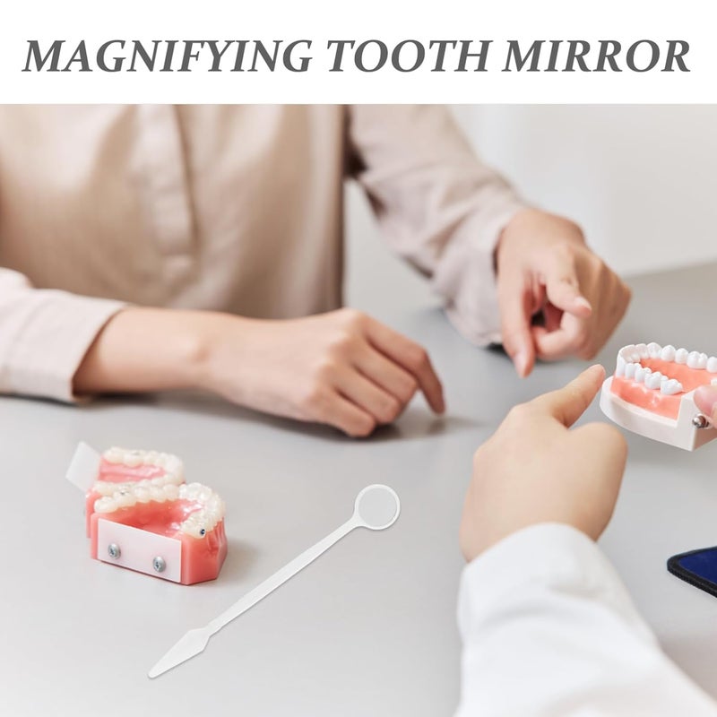 ديديسيون 100 حزمة مرايا أسنان يمكن التخلص منها أداة فحص الأسنان المضادة للضباب للاستخدام المنزلي وفي الصالونات - Image 4