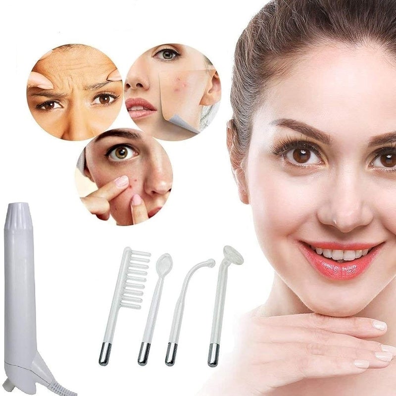 deziine SWEETPEAFx Portable High Frequency Machine Facial Wand Acne for Skin Tightening Acne Spot Wrinkles Reducing Puffy Eyes Dark Circles Dispel Freckle 4 in 1 Handheld High Frequency Machine for Face Hair - Image 5