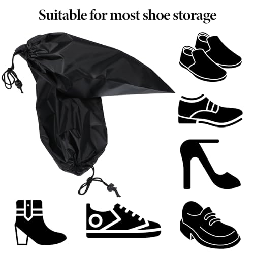 Tolare 20 Pack Dust Bags For Shoes, Fabric Shoes Bags For Travel, Shoe Bag With Drawstring, Reusable Single Shoe Pouch For Protecting And Storing Shoes, Shoe Dust Bags For Men Women, Black - Image 3