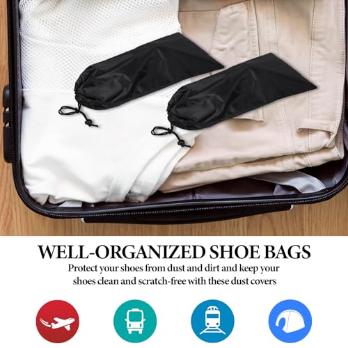 Tolare 20 Pack Dust Bags For Shoes, Fabric Shoes Bags For Travel, Shoe Bag With Drawstring, Reusable Single Shoe Pouch For Protecting And Storing Shoes, Shoe Dust Bags For Men Women, Black - Image 5