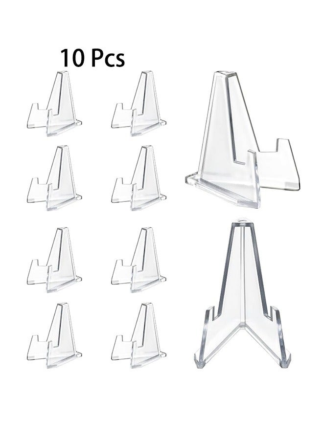 10 Pcs Acrylic Easel Stands, Clear Mini Coin Display Easel Holder for Displaying Tite Coins, Pocket Watches, Capsules Challenge Medals, Photo Cards  - Image 1