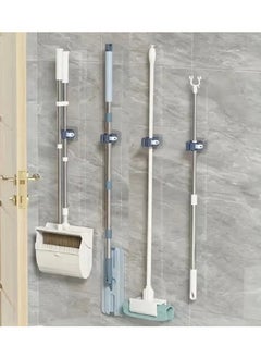 Generic 4-Pack Self-Adhesive Broom and Mop Holder - Drill-Free, Non-Slip Grip for Home, Kitchen, Garden & Garage Organization  - Image 1