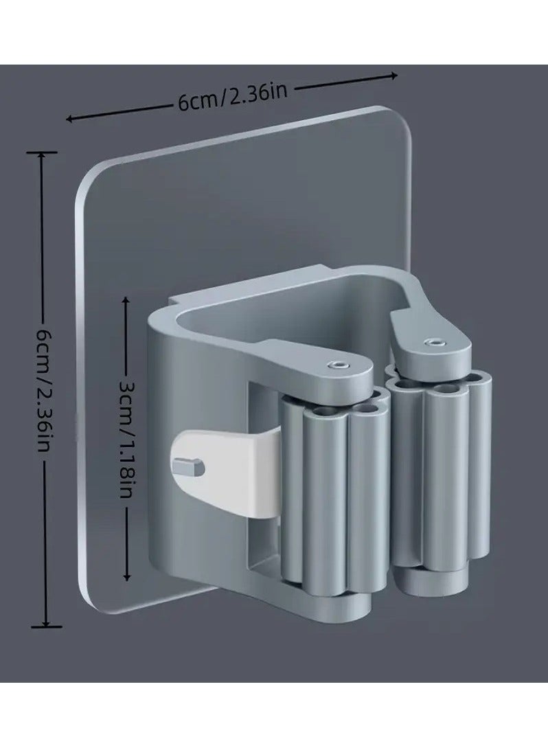 ماسية 4 قطع حامل مكنسة وممسحة ذاتي اللصق - تثبيت قوي بدون ثقب، مضاد للانزلاق، مثالي للمنزل والمطبخ والحمام - Image 4