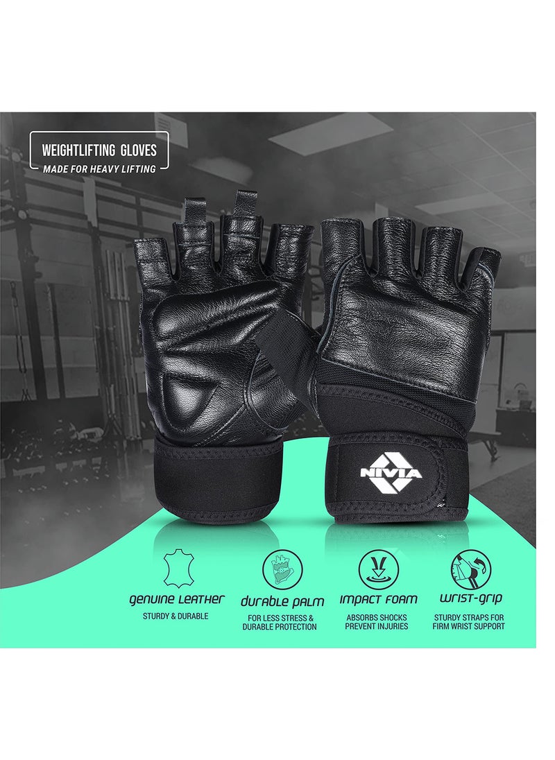 Nivia - Venom Sports Glove | Size - Small | Material - Micro Fiber Suede with Neoprene Strap | Weight Lifting Gloves | Exercise Gloves | Fingerless Grip Gloves | Fitness Gloves | Crossfit Gloves - Image 1