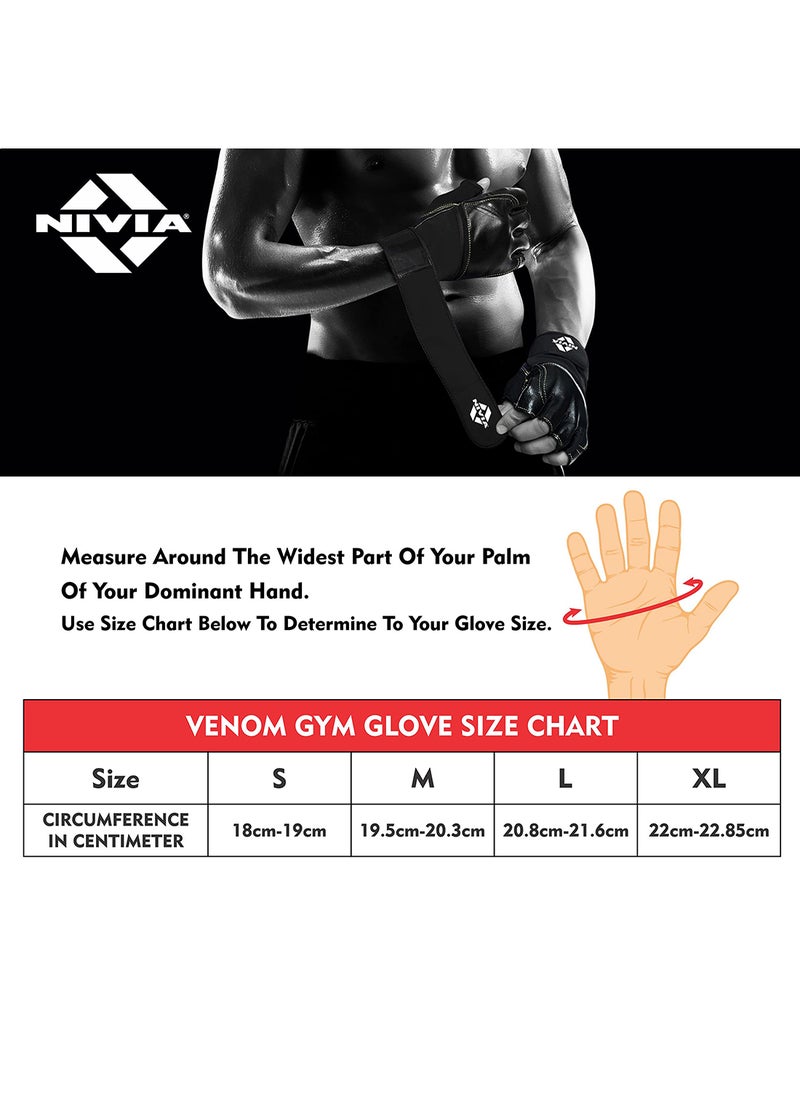 Nivia - Venom Sports Glove | Size - Small | Material - Micro Fiber Suede with Neoprene Strap | Weight Lifting Gloves | Exercise Gloves | Fingerless Grip Gloves | Fitness Gloves | Crossfit Gloves - Image 1