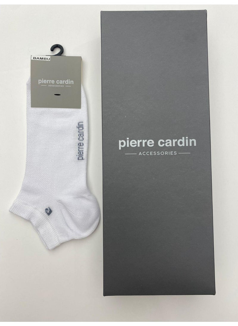 pierre cardin Bamboo 6-Pack Men's Booties-Sneakers Non-Slip Socks Herringbone Pattern 3052-PC White  - Image 3
