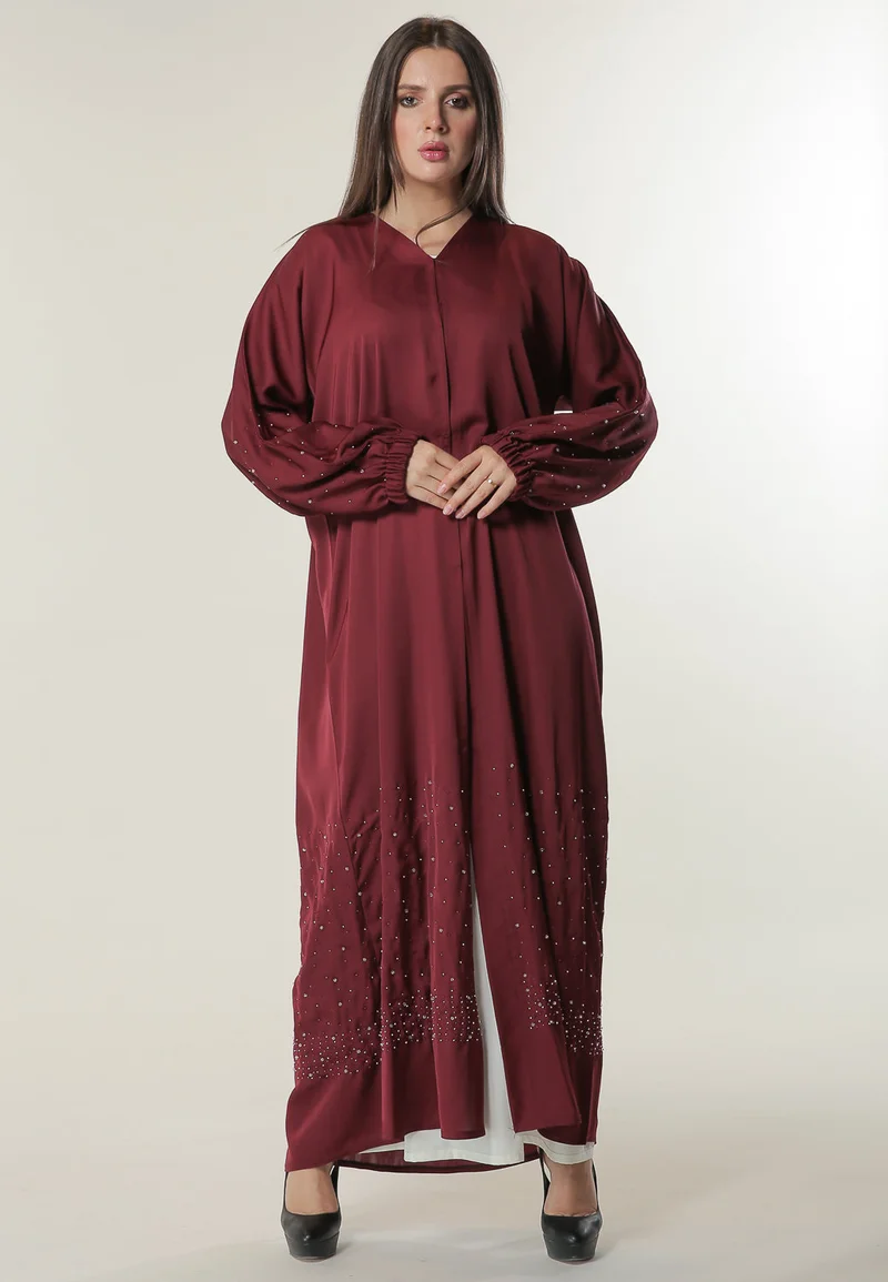 Moistreet Embellished Open Abaya