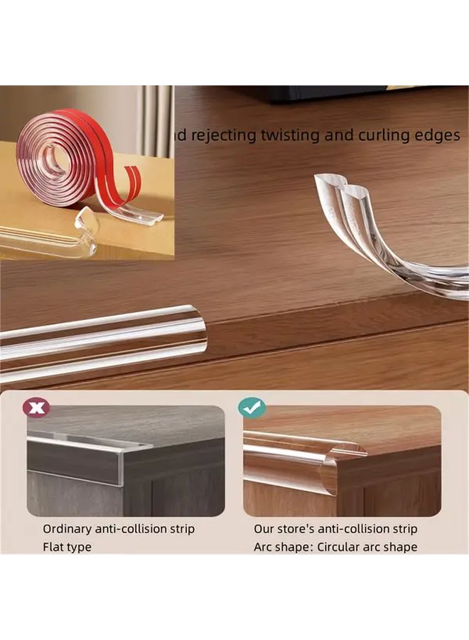 1 Roll 196.85 Inch Self Adhesive Silicone Edge Protector Transparent Corner Guard For Tables Walls And Window Sills - Image 2