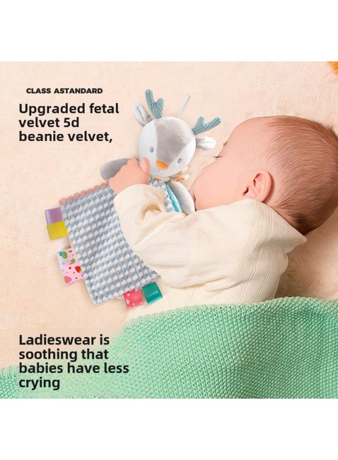 Baby Soothing Towel Toy Early Education Teething Gelatin Stroller Rattles Hanging Doll Plush Toys For Infants Visual And Emotional Development-Color:Striped Checkered Elephant Amalette - Image 3