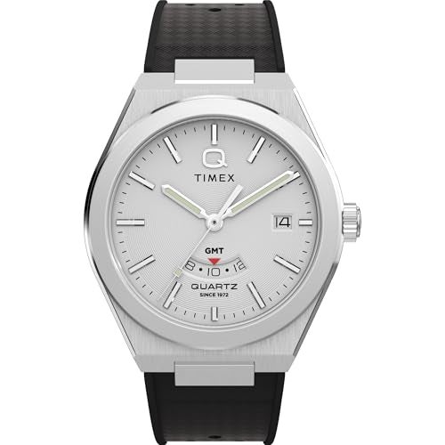 TIMEX ساعة تيمكس للرجال كونتيننتال 39 مم حزام أسود قرص فضي علبة من الفولاذ المقاوم للصدأ - Image 1