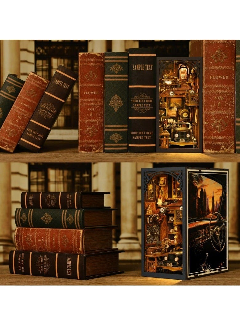 كوخ متحف السيارات، نماذج سيارات صغيرة مصنوعة يدويًا، ألعاب كتل بناء منزلية صغيرة الحجم، هدية مثالية، طقم زواية كتب مصنوعة يدويًا - Image 3