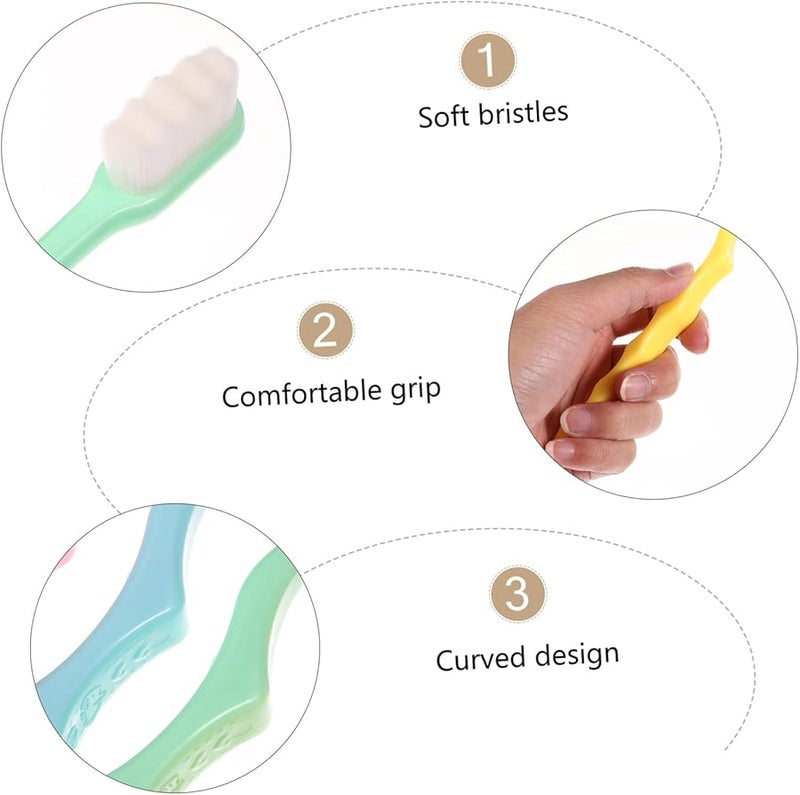 VALICLUD Ultra Soft Micro Nano Bristle Toothbrush 4 Pack For Deep Teeth And Gum Cleaning Gentle On Enamel Yellow Green Pink Blue - Image 4