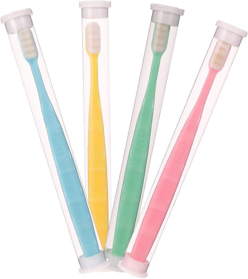 VALICLUD Ultra Soft Micro Nano Bristle Toothbrush 4 Pack For Deep Teeth And Gum Cleaning Gentle On Enamel Yellow Green Pink Blue - Image 2