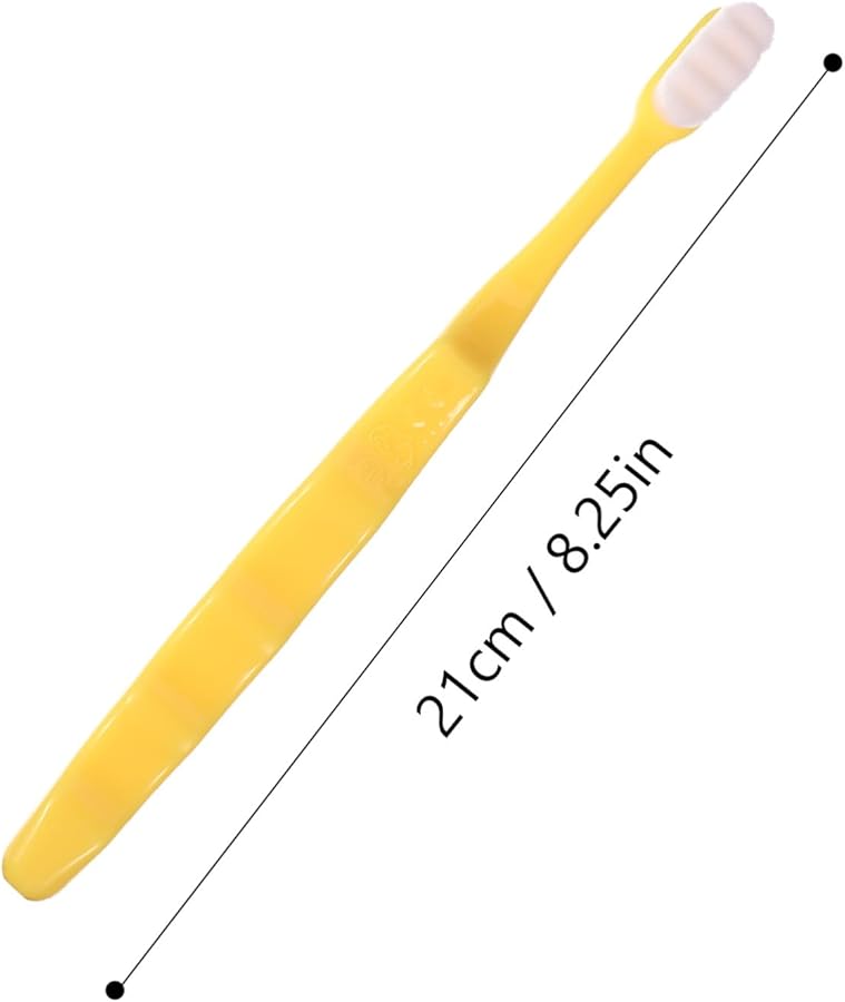 VALICLUD Ultra Soft Micro Nano Bristle Toothbrush 4 Pack For Deep Teeth And Gum Cleaning Gentle On Enamel Yellow Green Pink Blue - Image 3