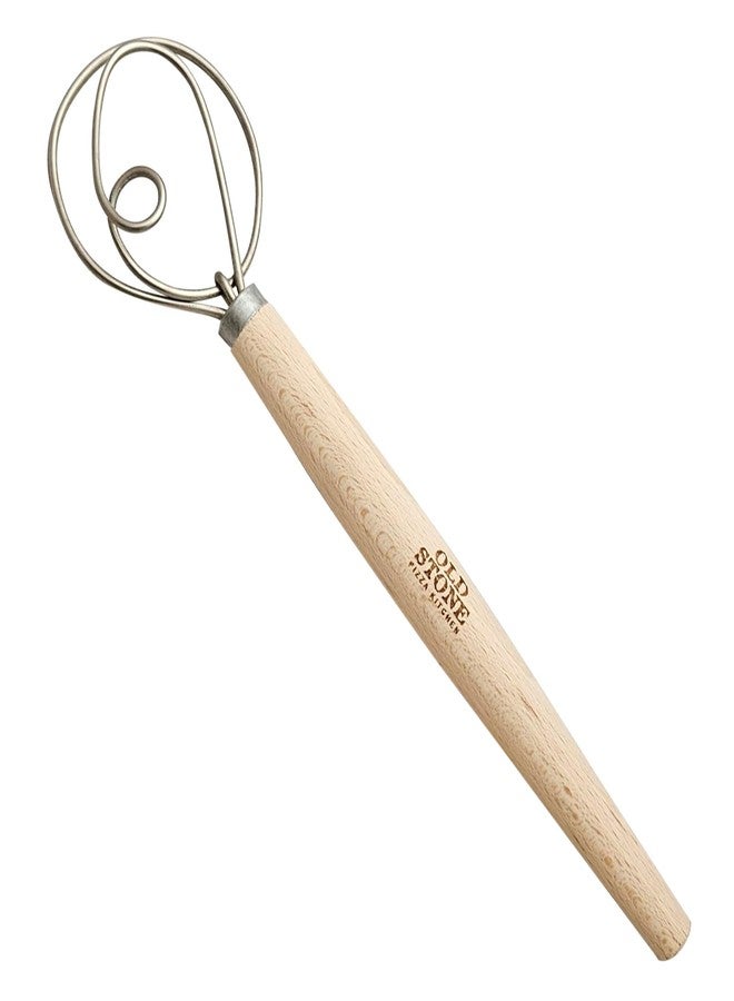 Old Stone Danish Dough Whisk for Bread Baking, Sourdough, and Pizza Dough, Dutch Whisk, Made in Poland, 11.5-Inch - Image 1