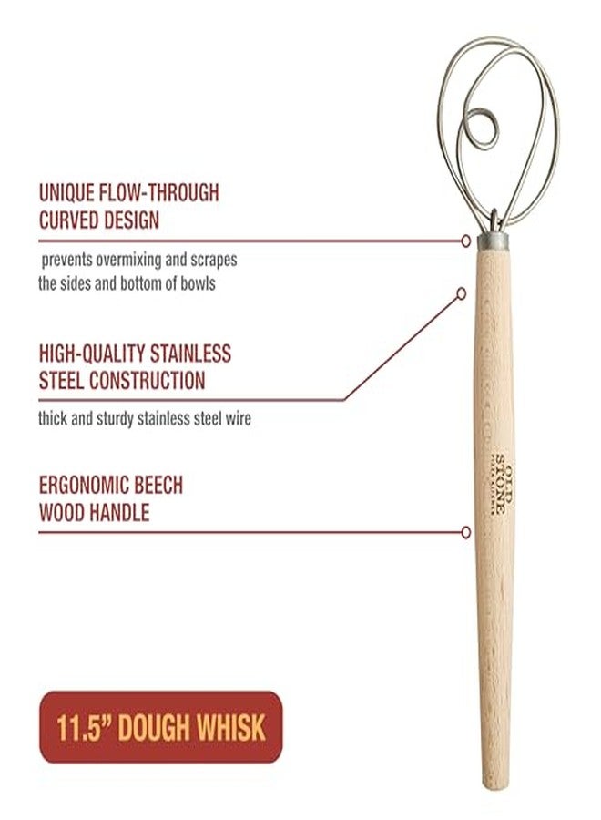Old Stone Danish Dough Whisk for Bread Baking, Sourdough, and Pizza Dough, Dutch Whisk, Made in Poland, 11.5-Inch - Image 4