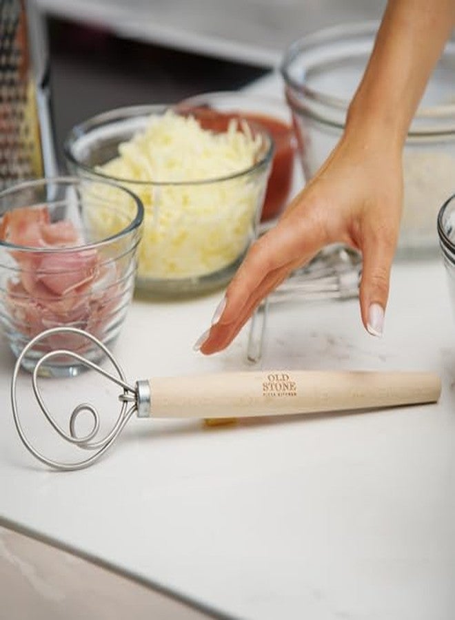 Old Stone Danish Dough Whisk for Bread Baking, Sourdough, and Pizza Dough, Dutch Whisk, Made in Poland, 11.5-Inch - Image 3