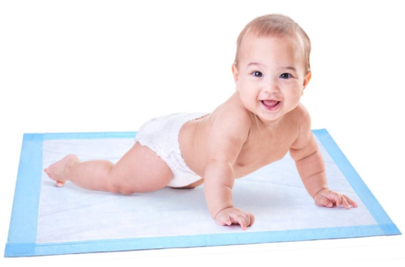 BrightCare Disposable Baby Changing Pad Liner - 25 Count (24 x 17 Inch) - Soft Disposable Blue Hospital Underpad - Waterproof and Absorbent for Infant and Child - Image 3