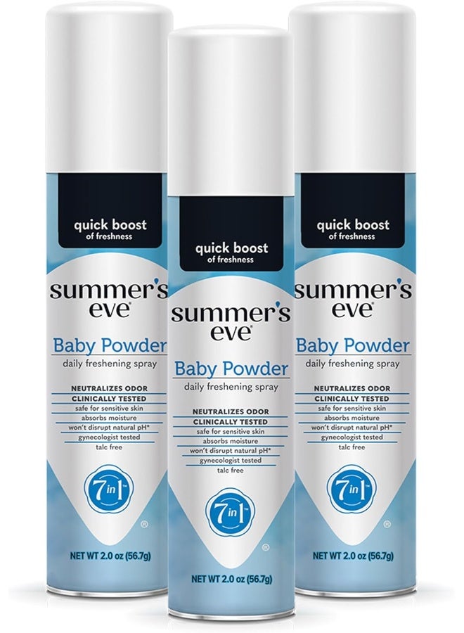Summer's Eve Freshening Spray, Baby Powder, 2 oz, 3 Pack - Image 1