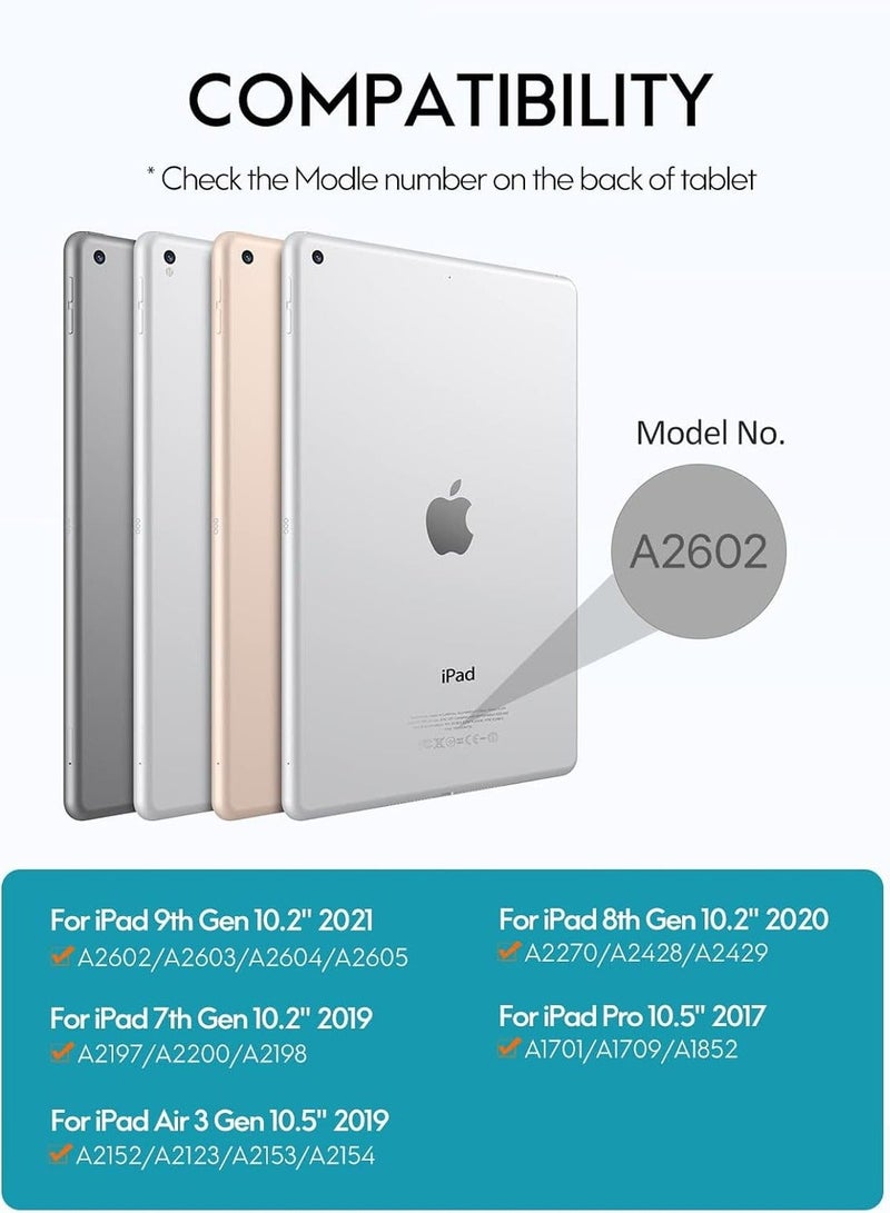 MUNTAQI iPad Keyboard for 9th, 8th, & 7th Generation – Wireless Detachable Keyboard with Smart Trackpad, Flip Stand Case, Pencil Holder, Compatible with 10.2 Inch iPad – Black - Image 2