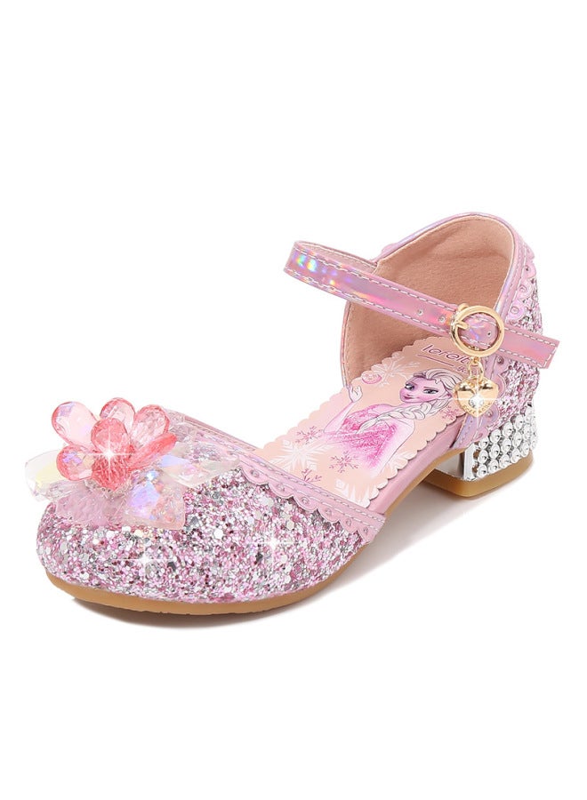 Children's Princess Shoes, Summer Girls' High Heels, Baby Sandals, Crystal Shoes For Big Kids And Little Girls, Princess Style