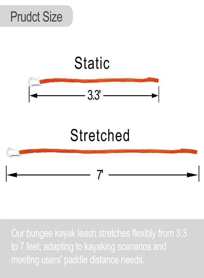 MOOCY Kayak Paddle Leash, 3-7 ft Stretchable Strap Lanyard for SUP, Canoeing, Fishing Accessories - Secure Bungee Rod Holder Tether(Blue, 1 Pack) - Image 2