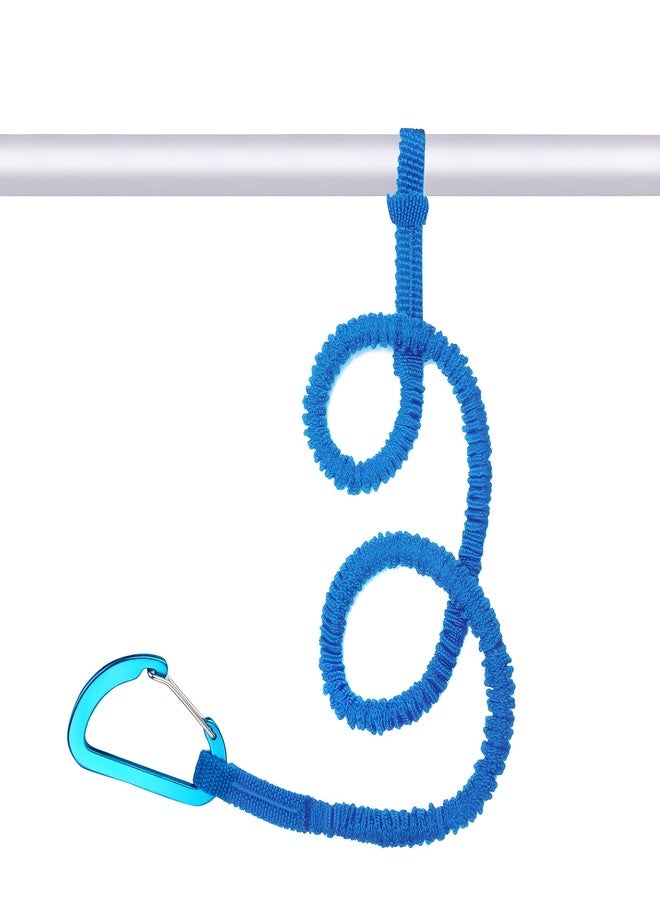 MOOCY Kayak Paddle Leash, 3-7 ft Stretchable Strap Lanyard for SUP, Canoeing, Fishing Accessories - Secure Bungee Rod Holder Tether(Blue, 1 Pack) - Image 1