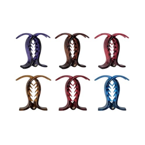 Accessher Black Color Acrylic Material Triangle Medium Size Hair Clip for Women and Girls (Pack of 6) (Multi). Elevate your style with the convenience of a pack of 6. - Image 1