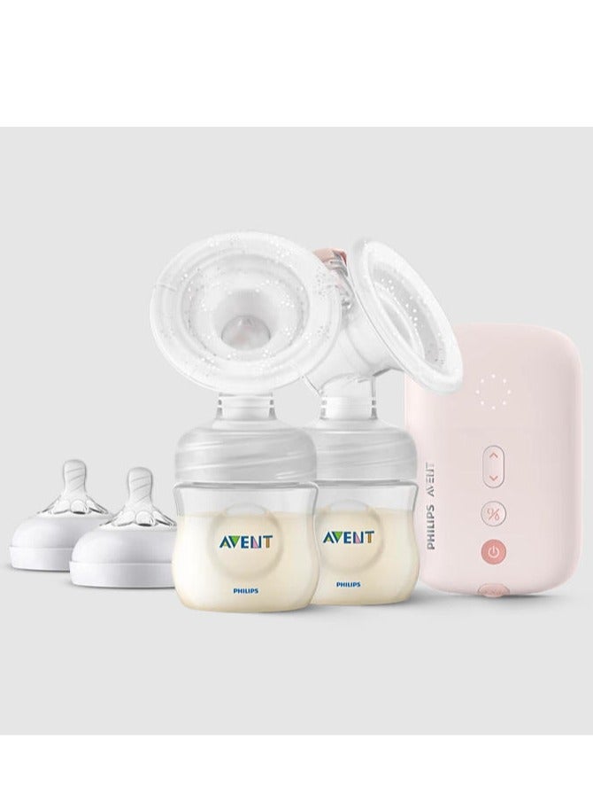 Philips Double-sided Electric Breast Pump Rechargeable SCF397 | No.1 Brand Recommended by Moms Worldwide | Natural Motion Technology For Quicker Milk Flow - Image 1