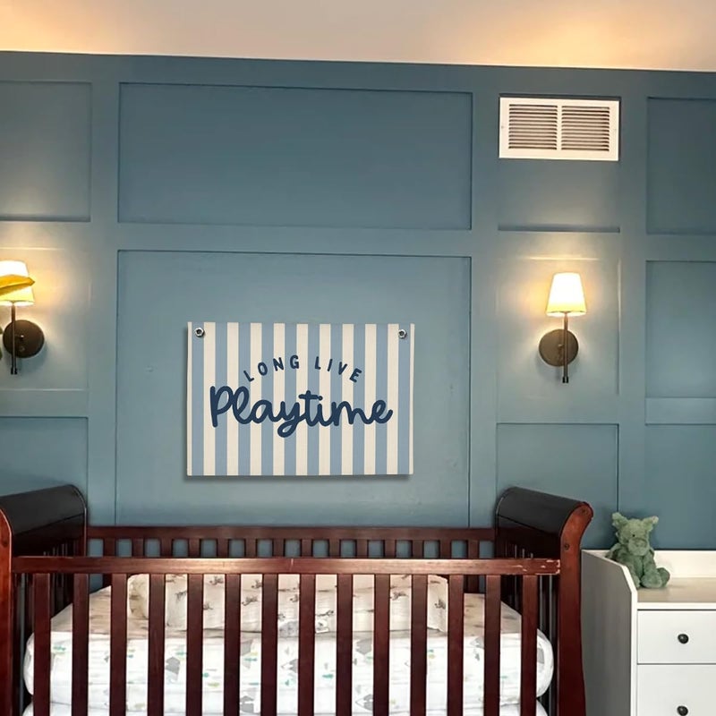 ShowDraven Playroom Wall Decor, Toddler Playroom Decor Hanging Linen Banner,Play Room Wall Decor for Nursery Nursery, 20x30 Inch - Image 5