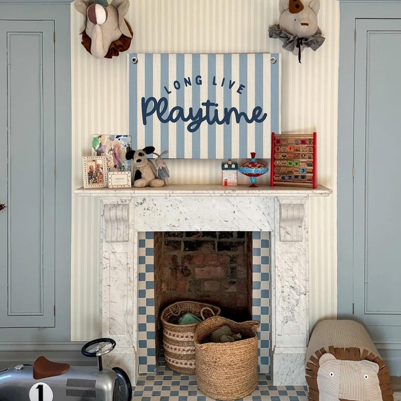 ShowDraven Playroom Wall Decor, Toddler Playroom Decor Hanging Linen Banner,Play Room Wall Decor for Nursery Nursery, 20x30 Inch - Image 3