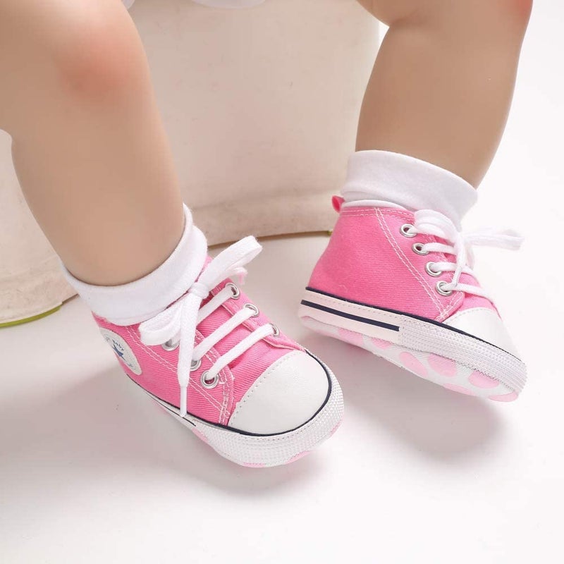 Meckior Save Beautiful Baby Girls Boys Canvas Sneakers Soft Sole High-Top Ankle Infant First Walkers Crib Shoes - Image 3