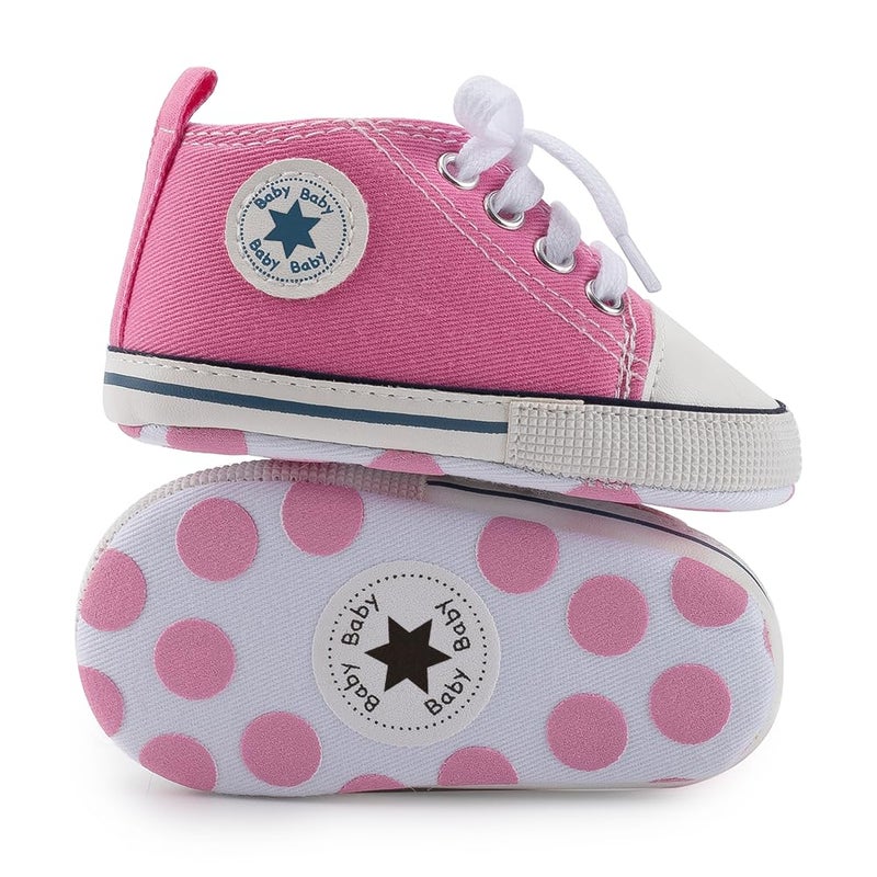 Meckior Save Beautiful Baby Girls Boys Canvas Sneakers Soft Sole High-Top Ankle Infant First Walkers Crib Shoes - Image 5