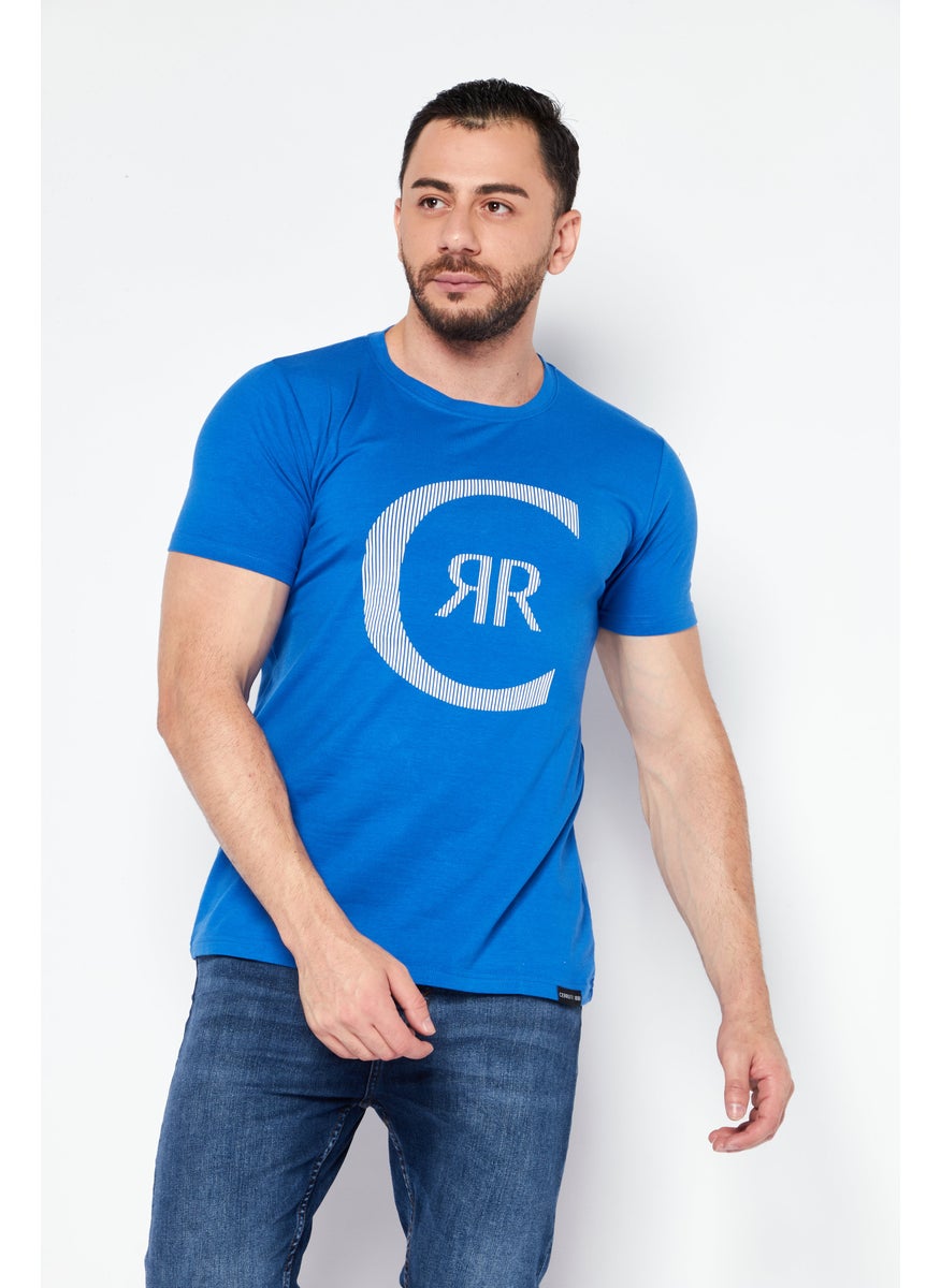 Men Crew Neck Short Sleeve Graphic T Shirt, Blue - pzsku/ZAACDBBE54140DA28525EZ/45/_/1737642411/43e2bc55-2ff5-41d2-8af4-ec46fae26199