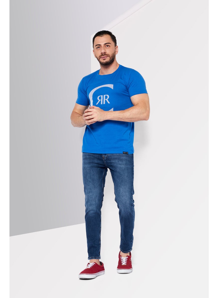 Men Crew Neck Short Sleeve Graphic T Shirt, Blue - pzsku/ZAACDBBE54140DA28525EZ/45/_/1739801740/dc0075b0-7af4-46af-a3da-d1b72fbb2940