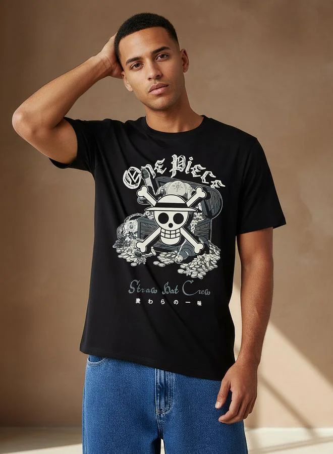 SP Characters Men Regular Fit Crew Neck Short Sleeves One Piece Print T-shirt