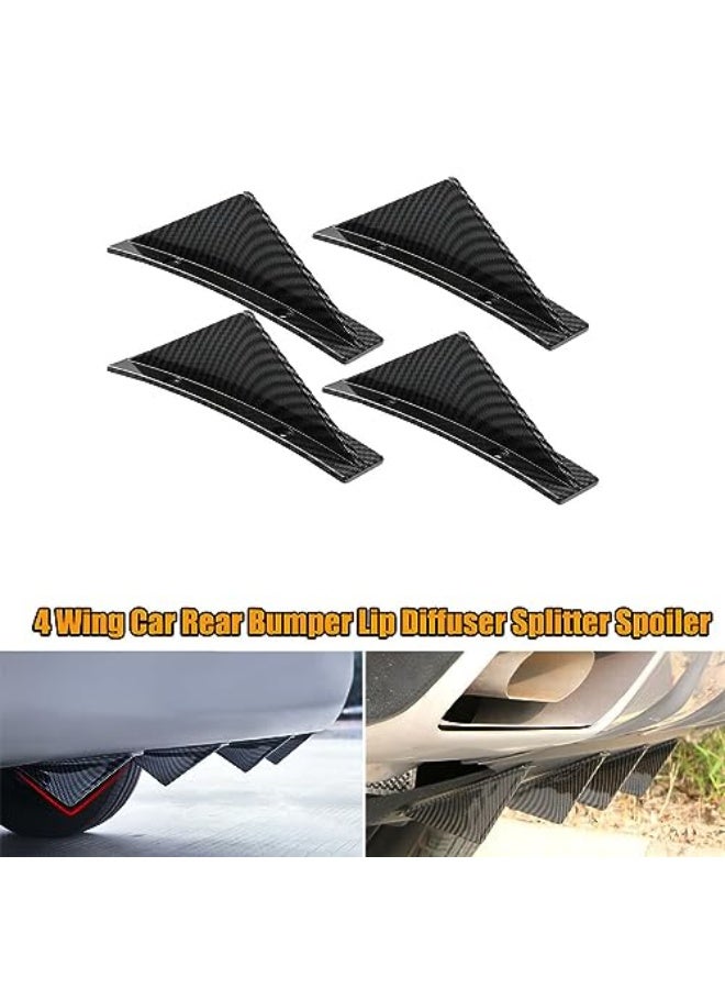 Generic KASTWAVE 4Pcs Universal Rear Bumper Wing Lip Diffuser, Car Anti-Crash Accessories Spoiler Shark Fin Protector, Rear Bumper Splitter Lip Wing for Auto Decoration Car SUV Truck  - Image 5