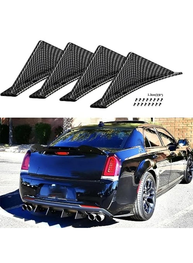 Generic KASTWAVE 4Pcs Universal Rear Bumper Wing Lip Diffuser, Car Anti-Crash Accessories Spoiler Shark Fin Protector, Rear Bumper Splitter Lip Wing for Auto Decoration Car SUV Truck  - Image 4