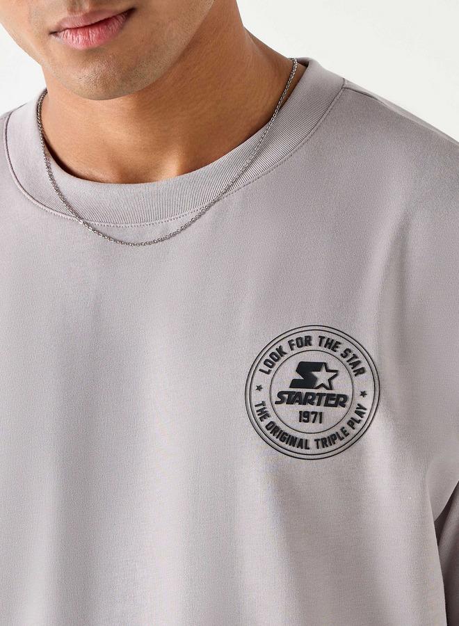 Starter Logo Print Crew Neck T-shirt with Short Sleeves - Image 4