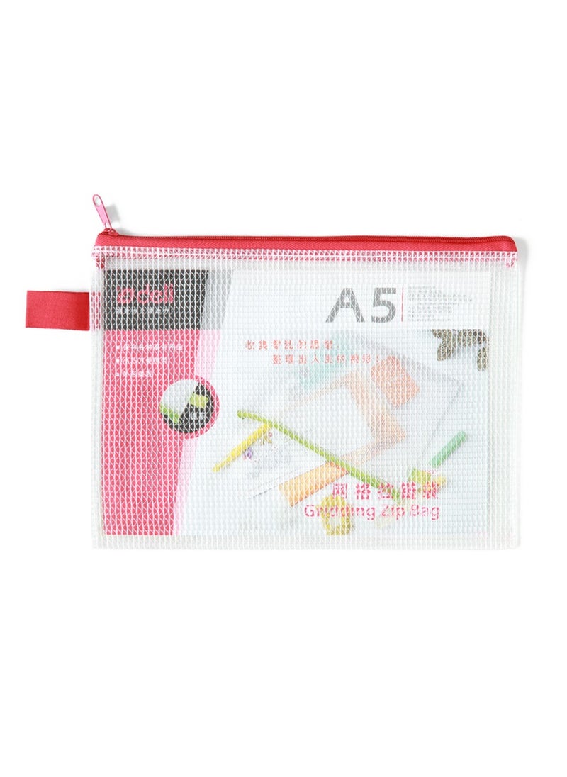 Deli Deli 5591 Mesh Zip Bag A5 - ideal for organizing small office or school supplies  - Image 4