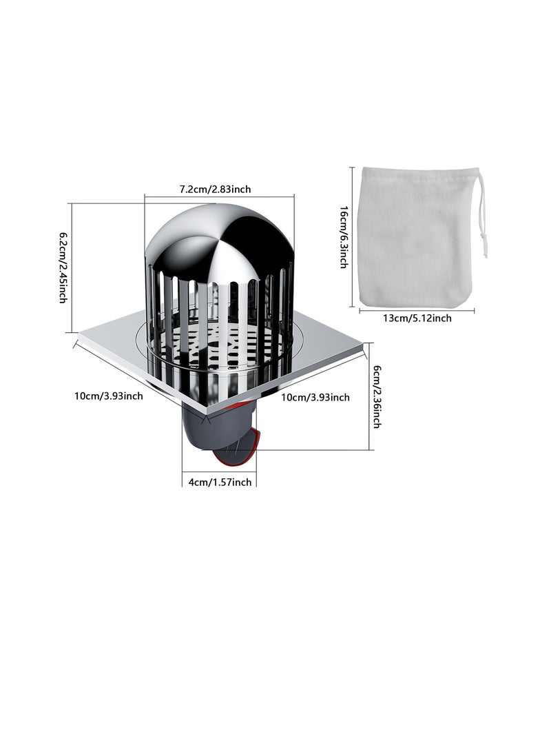 Excefore Dome Floor Drain Cover, Fits 2-3 Inches Sewer & Drain Pipe, Roof Floor Drain, Non Blocking, Outdoor Rain Bucket Drainage Parts, Removable Outdoor Drain Grate, for Balconies Roof Garden - Image 2